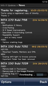 [Update] Gravity Beta 2.70 Build 7158 | Twitter Client Symbian