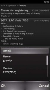 [Update] Gravity Beta 2.70 Build 7158 | Twitter Client Symbian