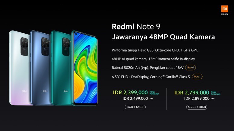 Harga Rilis Redmi Note 9