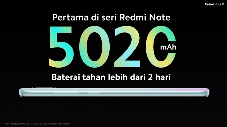 Kapasitas Baterai Redmi Note 9