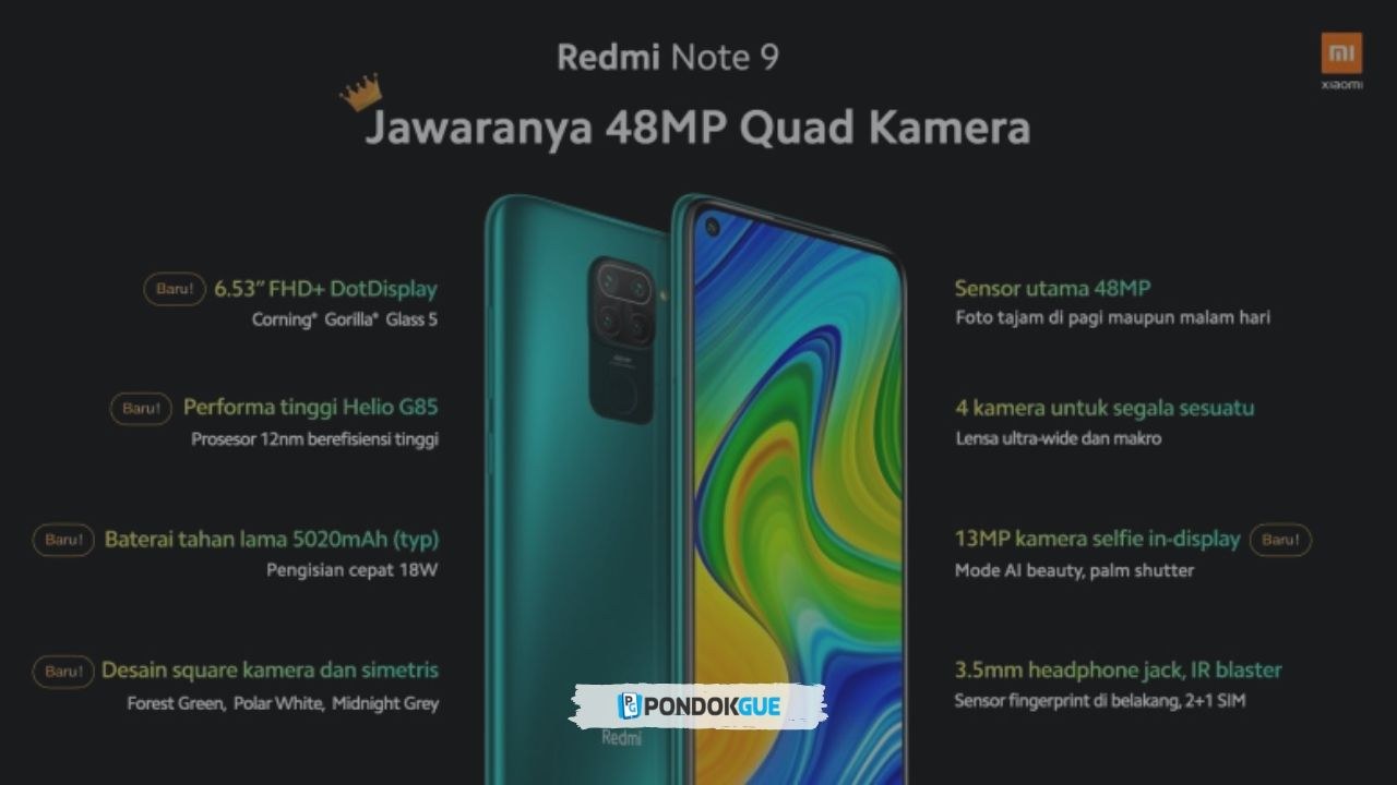 Redmi Note 9; Harga, Spesifikasi dan Review Lengkapnya