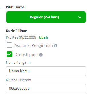 Dropshipping Tokopedia