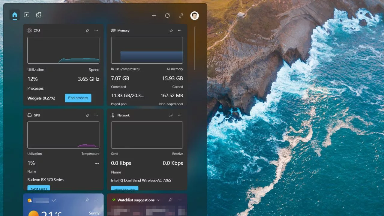 Widget Microsoft Baru Ditambahkan untuk Memantau Kinerja PC
