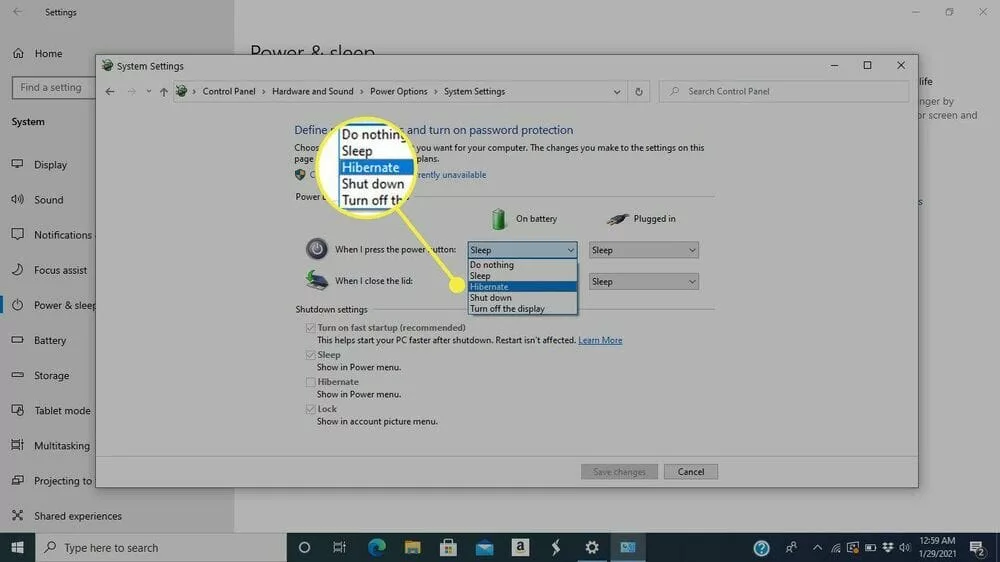Cara memunculkan opsi hibernate Windows 10