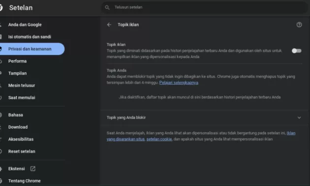 Cara Mematikan Iklan Berdasarkan Riwayat Browser di Google Chrome