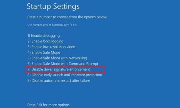 Cara Disable Driver Signature Windows 10