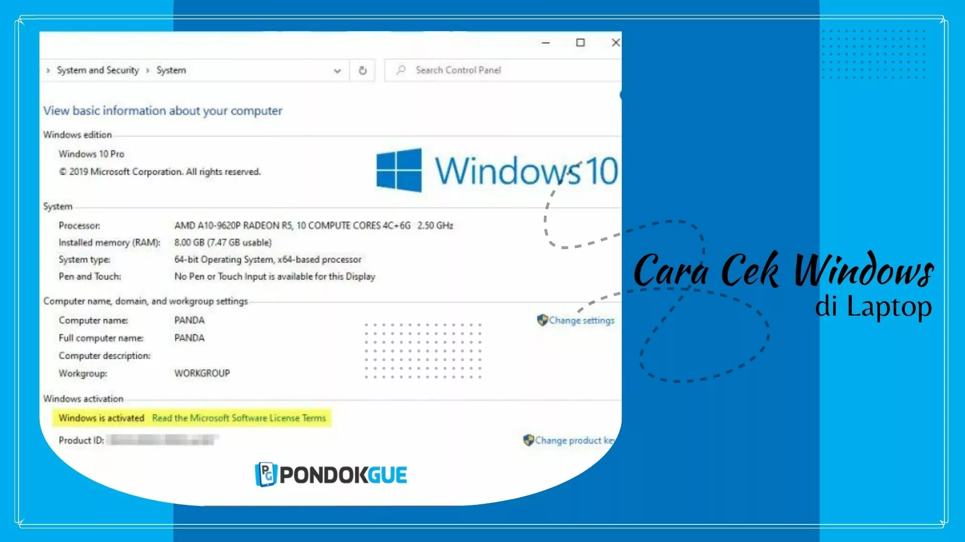 cara cek windows di laptop - Pondokgue.com