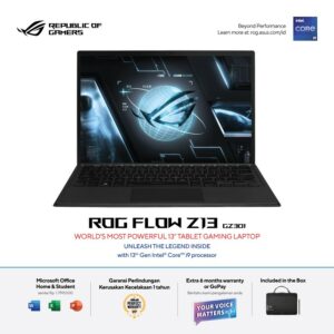 ASUS ROG FLOW Z13 GZ301VU-I945G6T-O I9-13900H/2X 8GB DDR5/1TB SSD G4/RTX4050 6GB/13.4 NEBULA-QHD 165HZ/WIN 11 HOM/OHS//2Y GLOBAL (1ST YEAR VIP)/BLACK/SLEEVE/PEN