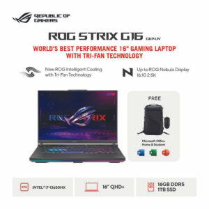 ASUS ROG STRIX - G G614JV-I746C7G-O I7-13650HX/16GB DDR5/1TB SSD/RTX4060 8GB/16.0 NEBULA QHD 240HZ/WIN 11 HOM/OHS/2Y GLOBAL (1ST YEAR VIP)/BAG/GRAY/MOUSE